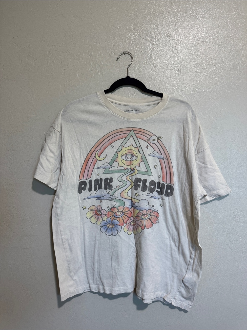American Eagle Outfitters White Pink Floyd Graphic Tee